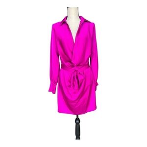 Fashion Nova Fuchsia Pink Long Sleeve Dress Size M